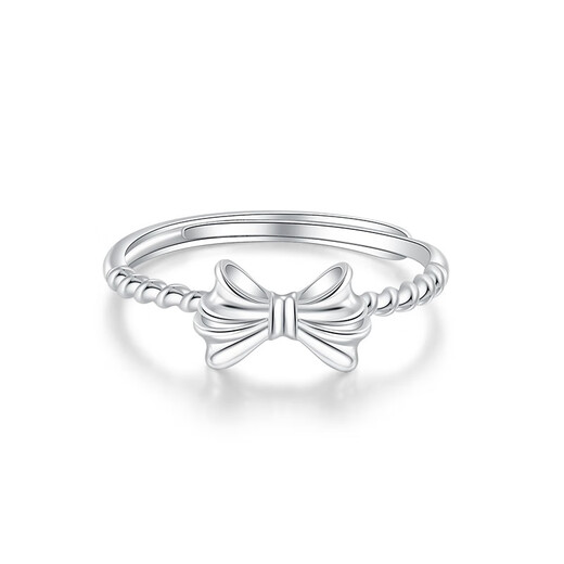 Mengjinyuan PT950 platinum ring fugitive princess bow open ring, birthday gift for girlfriend, about 2.1g