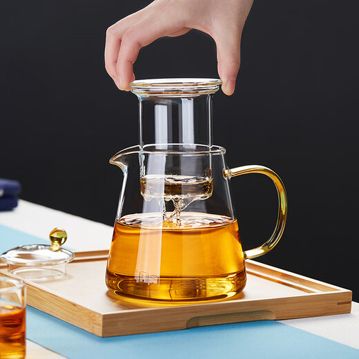 Mesni thickened glass teapot heat-resistant glass tea maker home with filter kung fu tea set