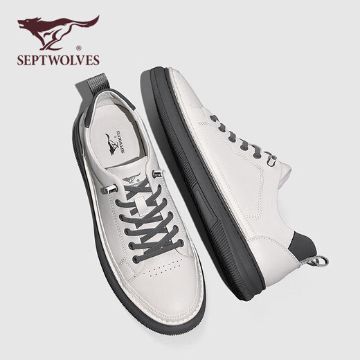 Septwolves (Septwolves) zapatos para hombres zapatos versátiles zapatos de mesa para hombres zapatos de cuero casual para hombres un pie 8313492390 negro 41