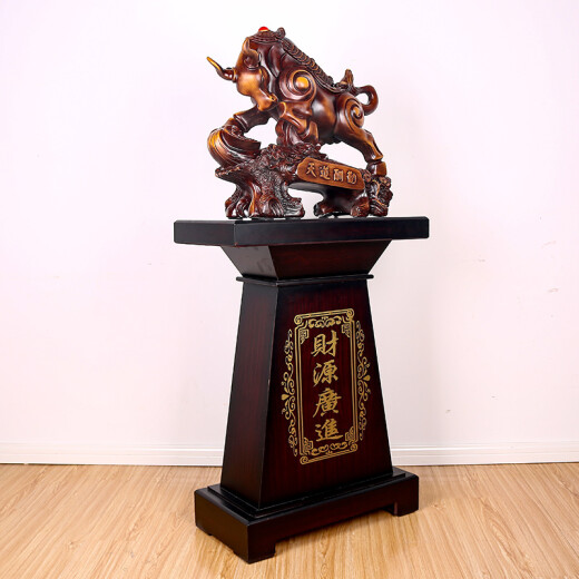 铁圈礼业大号牛摆件开业乔迁礼品送朋友饭店公司落地开业大吉庆典礼品工艺 财源广进高1.43米铁木色(热销款)