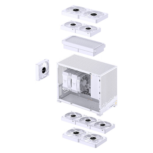 乔思伯（JONSBO）D32 PRO版白色 MATX桌面小机箱(侧透/主板/背线可调/支持背插MATX主板/ATX电源/240冷排位)