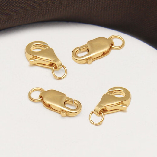 Muchin Belloline 18K gold lobster clasp pear-shaped buckle fish hook clasp pearl necklace bracelet anklet link buckle spring buckle DIY 18K yellow lobster clasp (double circle model)