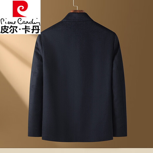 Pier Cardin cashmere wool jacket with autumn and winter short daddy's thin woolen jacket men's coat Black L 175/92A
