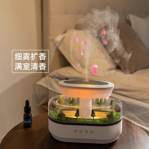 South Sandwich Aromatherapy Machine Automatic Scent Sprayer White Noise Humidifier Desktop Micro Landscape Home Bedroom Silent Colorful Ambient Light Large Fog White Noise Aromatherapy Humidifier Simulated Raindrops + Micro Landscape Silent + Z5 Bottle Essence
