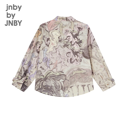 Jnby by JNBY Jiangnan Buyi children's clothing autumn long-sleeved lace shirt jacket colorful print boys and girls 1N7210410 129 beige colorful mixed color 110 cm