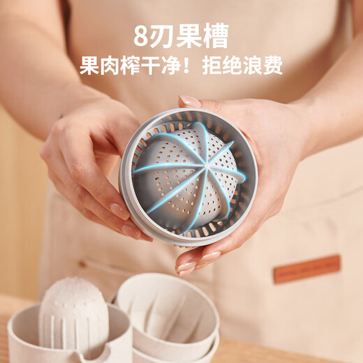 Ecoco manual juicer small portable orange juice cup household simple squeezer fruit orange lemon juicer basic model/wheat straw wheat color