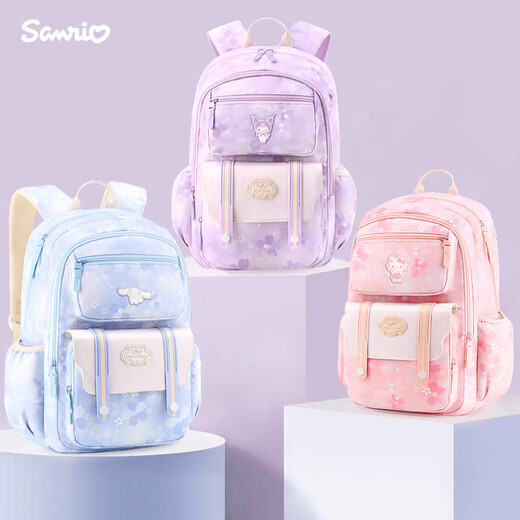 Hello Kitty小学生书包女孩一到三年级减负护脊双肩包6622库洛米紫