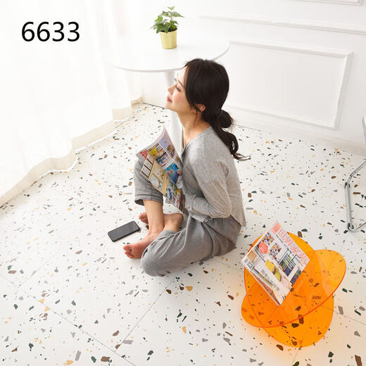 Vinoya Miethaus Internet Berühmtheit Renovierung und Renovierung PVC Selbstklebende Bodenfliesen verdickte Marmorins Schlafzimmer-Resistente Plastikpolster 6628 Steinmuster ein Stück 60*60 cm
