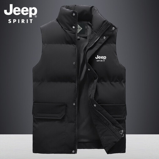 
JEEP SPIRIT vest men's cotton jacket vest men's autumn and winter vest casual thickened warm vest men's cotton jacket outdoor windproof jacket 683 blue L