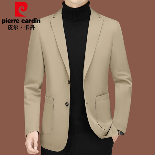 Pierre Cardin Traje casual New Men's New Men's Suit Single Single Single y Autumn Chaqueta Slim Dad Top Grey ZJ9889 L 175