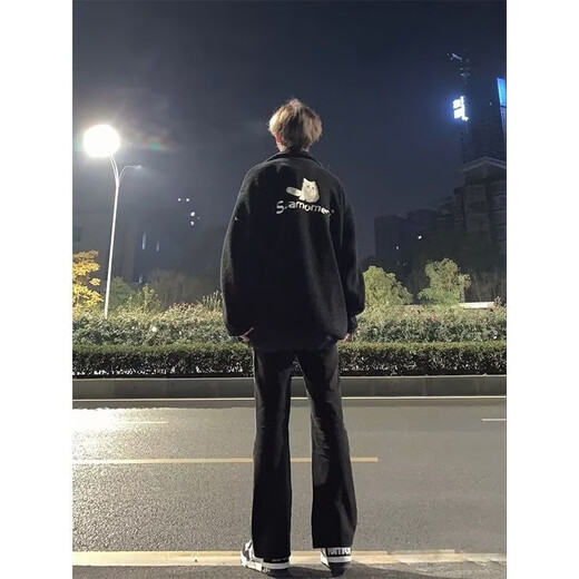 Haoshu Denim Micro-Flare Pantalon Spring and Summer Black Pants High Street Pantalon American Low Straight Drooping Micro-Flare Pantal