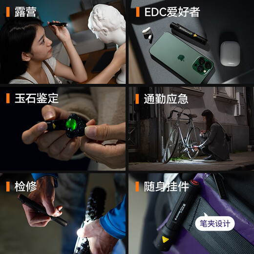 LED LENSER German strong light flashlight P2R small mini zoom EDC portable waterproof charging high brightness long shot