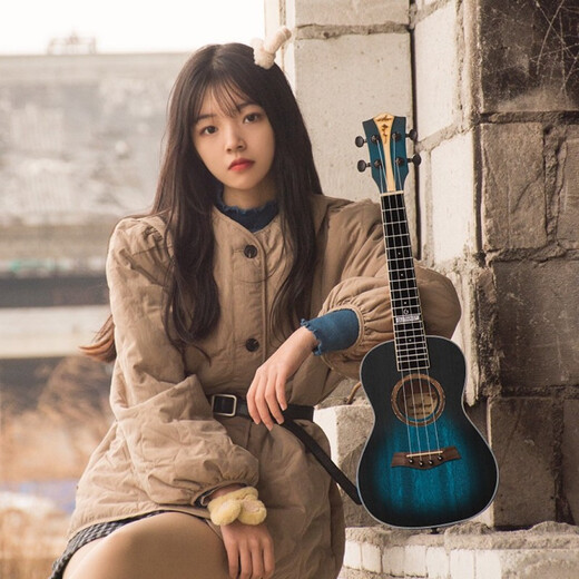 创京懿选单板尤克里里女生款儿童小吉他初学者入门高颜值乌克丽丽乐器 碧云日暮23寸+套礼包