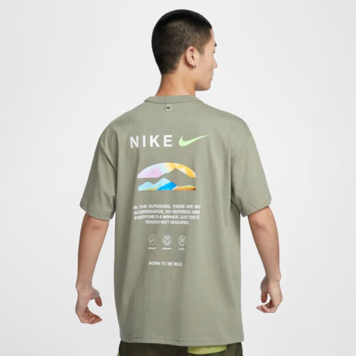 NIKE耐克短袖T恤男装夏季新款运动服潮流印花圆领半袖衫休闲上衣 HF6172-053灰色 M