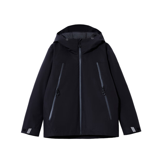 杰克·琼斯（JACK&JONES）男装冬季时尚潮百搭户外防水连帽宽松短款羽绒服外套男 S03黑色 L 180