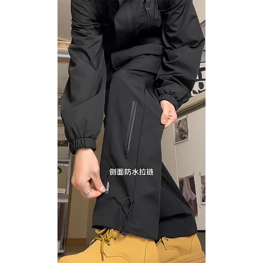 Nasawassup wasserdichte Schnelltrocknungshosen für Männer im Frühling und Sommer lose Freizeitwanderung und Bergsteigen mit einer Jacke Arbeitshose schwarzer K33 [Sommer-Dünnstil] regulär 2xl [vorgeschlagen 140-160jin [Jin gleich 0,5 kg]]]