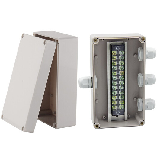 Caja de unión impermeable con terminal ABS Monitoreo de plástico de plástico Glue Caja de línea de línea Cable de alimentación de la caja impermeable al aire libre F20-1 One in y One Out PG7 TB1504