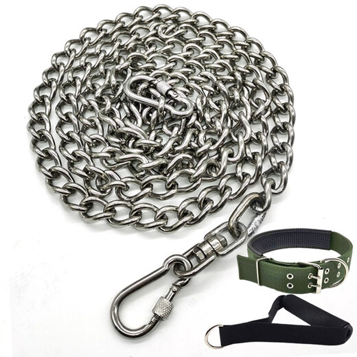 Kangbeni dog leash 304 stainless steel dog chain small, medium and large dogs, horses, German shepherd anti-biting bolts, dog ropes, pet supplies, 4mm thick (40-80Jin Jin is equal to 0.5kg, for medium and large dogs) 3 meters