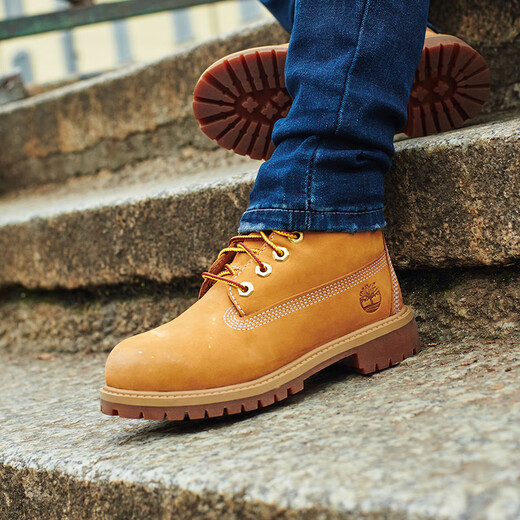 Timberland Official Kicking Big Yellow Boots Martin Boots High-Top Outdoor Large 12709 12709W / Wheat Color Wide Version 35