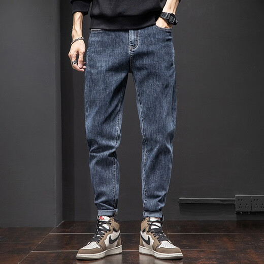 Guqian (Guqian) Jeans pour hommes Stretch Nine Point's Trend's Men's Style Summer Summer Light Color Slim Adting Pantal