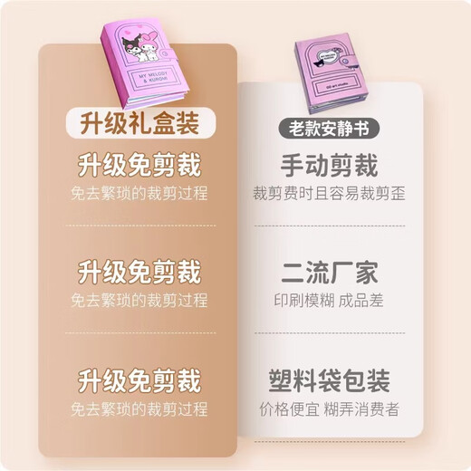 Yitong Duo Sanrio Тихая книга Девушка без разрезания ручной работы материала для материала для детской игрушки Куломи Полная подарочная коробка Волшебство Куломи замок (коробка)