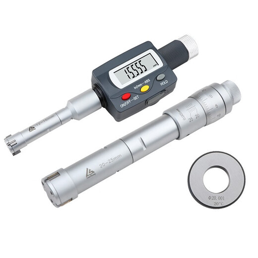 Tiannan Brothers Three-Measurement Three-Claw Inner Diameter Micrometer Three-Point Inner Diameter Micrometer Hole Diameter High Accuracy 0.001 Digital Display SN632 Grip Digital Display 272-15940-50 With Ring Gauge