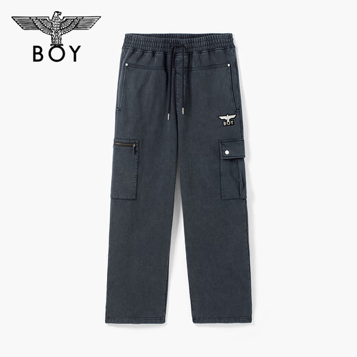 BOY LONDON男女同款长裤休闲百搭直筒宽松灰色工装裤N15042 灰色 L