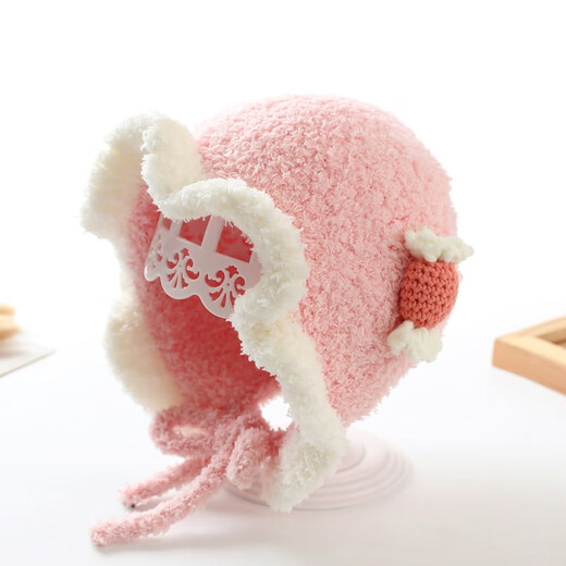 Benassy Baby Hut Herbst und Winter Baby Girl Prinzessin Style Winter verdickter Wollgestricker Ohrschutz koreanische Version Wolle Hut mx829-rot 6 Monate 2 Jahre alt (44-49 cm)