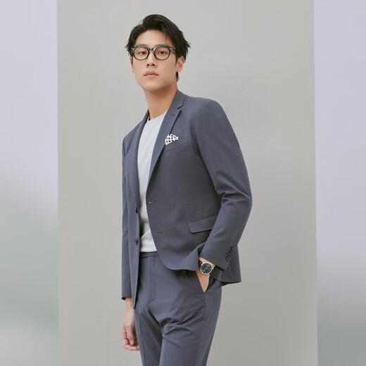 YOUNGOR (YOUNGOR) suit men's 231 suits spring and summer suit tops wool blend machine washable suit classic style gray blue L 175/100A