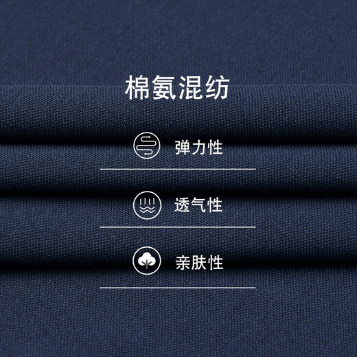 Raidy Boer/雷迪波尔夏季新品男士商务休闲翻领短袖T恤7036 深蓝色 160/44/XS/