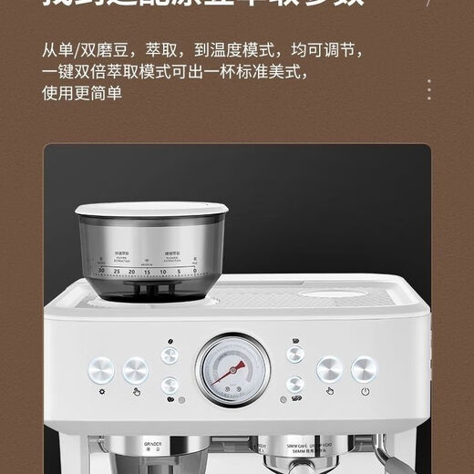柏翠（petrus）柏翠PE3899双锅炉意式全半自动咖啡机家用奶泡机研磨一体机小精选