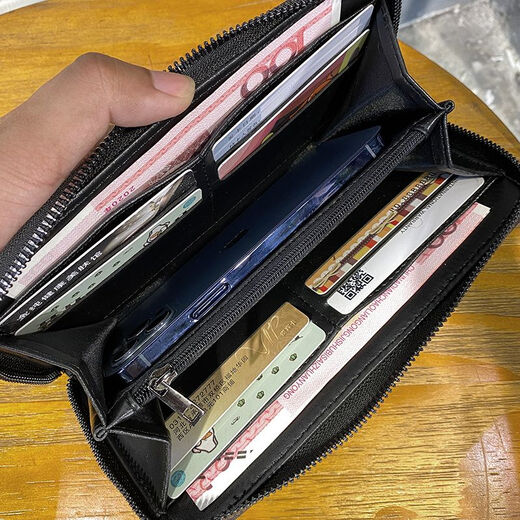 Yu dingfu billetera masculina larga capacidad gran capacidad billetera multi comares de negocios para hombres regal de billetera multifunción para el marido de novio
