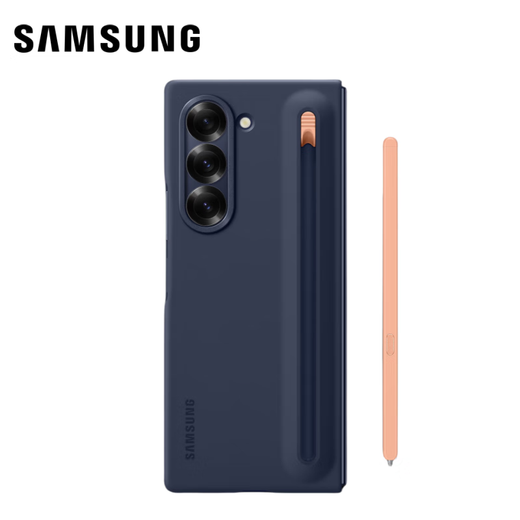 三星（SAMSUNG）Galaxy Z Fold6原装手机壳纤巧S Pen保护壳原厂手机套前后壳带笔 深蓝色-顺丰包邮