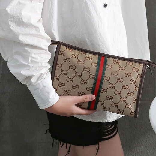 Travel makeup storage bag, portable toiletry bag, waterproof business trip, change, keys, small items, hand-held mini storage bag, Khaki color - small size, very small - size 18*12cm, a bit small, cautious