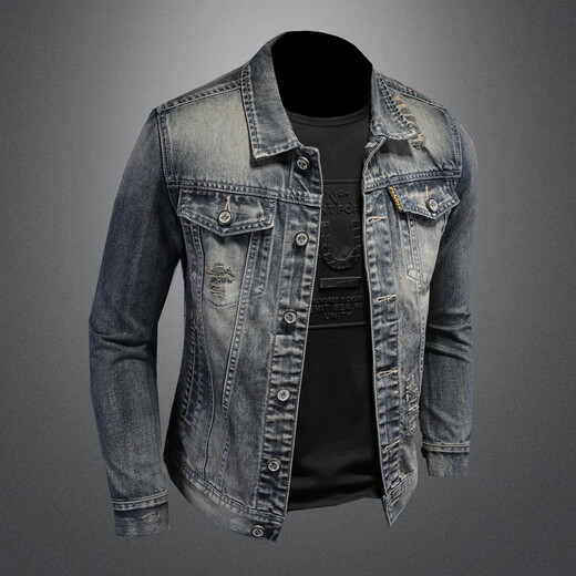
ANDSEEYOU Brand Denim Jacket Men's National Trendy Clothing 2025 Spring New Fashion Simple Slim Denim Jacket Men 687 Models L