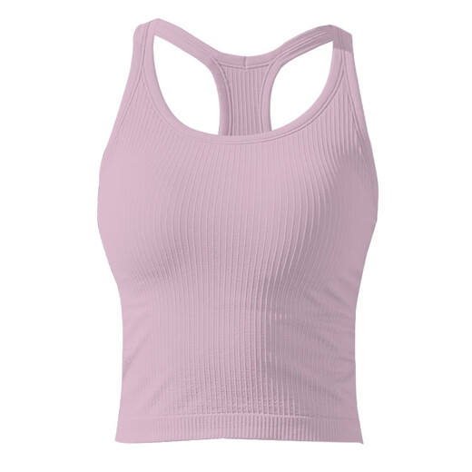 Aixiabu Spring and Summer Professional Yoga Wear Top Women's Short Yoga Vest Fitness Wear Pilates Seamless Quick-Drying Sports Bra Pollen Purple/Imported Yarn/Top A23003NWF L