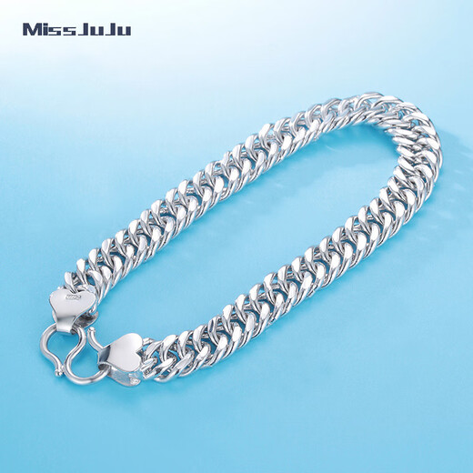 Miss JuJu pt950 platinum bracelet for men, platinum men's bracelet, thick riding whip chain, domineering personality bracelet, weight 28-30g, length 17-23cm (customized)