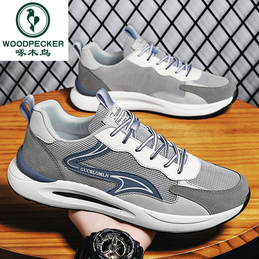 Woodpecker 2025 Autumn Extra-Large Tamaño informal Sports Sports 45 zapatos transpirables 46 zapatos de papá 47 Zapatos de hombres gordos de talla grande 48 H9902 Negro y verde 47