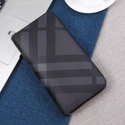 
SZNR luxury new wallet men's long zipper clutch bag multi-card position large-capacity card clip bag plaid twill hand grab bag black-plaid 20CM*10CM*3CM