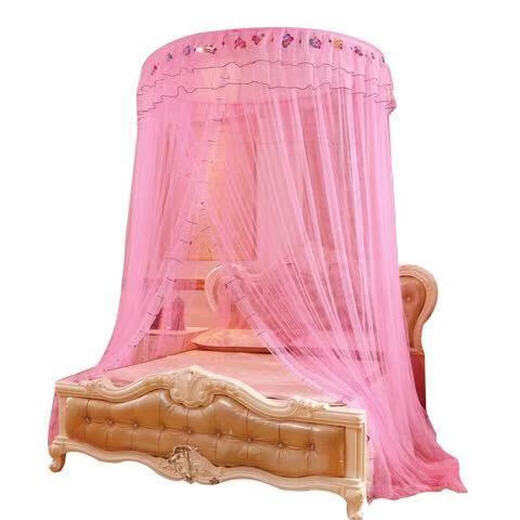 Motong Silk Branch Suction Cup Hook Installation-free Encrypted Round Ceiling Mosquito Net Floor Standing Princess Double Spring Color (100cm Diameter Top) Pink 2.0 Meter Bed Motong Silk Branch Suction Cup Hook Installation-free Encrypted Round Ceiling Mosquito Net Floor Standing Princess Double Spring Color (100cm Diameter Top) Pink 2.0 Meter Bed