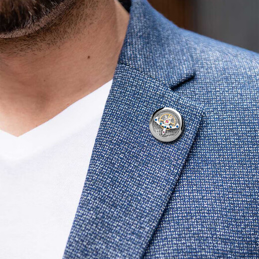 Kaflink golden silver tourbillon brooch high-end lapel collar button collar corner button suit clothing men's badge breast button XZ-K112 gold tourbillon brooch 1 piece
