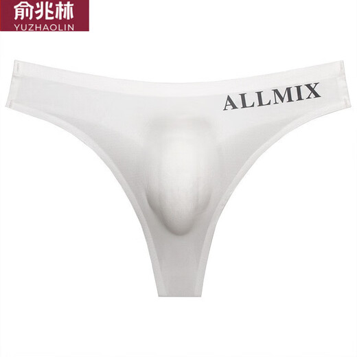 俞兆林（YUZHAOLIN）丁字裤低腰U凸弹力紧身性感男士T内裤一片式冰丝无痕露臀运动健身 男DZ 冰丝黑一条 L