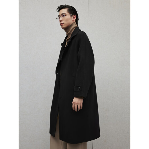 GXG men's fashion long wool coat black 175/L