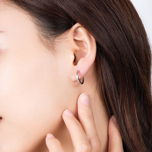 Trendy Acer minimalist hoop PT950 platinum earrings and earrings as a birthday gift for girlfriend. Priced. Single model is about 0.9g.