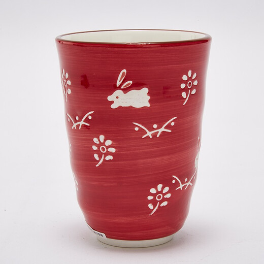 NITORI Yideli Home Retro Creative Japanese Tea Cup Home Personalized Water Cup Coffee Cup White Rabbit Japanese Tea Cup Red
