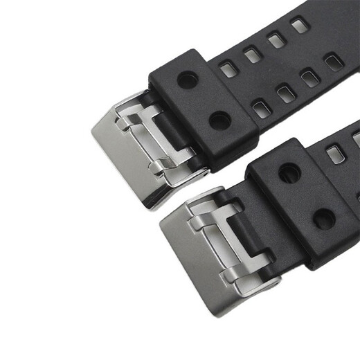 Tianfu suitable for Casio watch strap g-shock GA-110 100 400 700 black gold rubber strap accessories bright surface - bright gold buckle 16MM (tool + film)