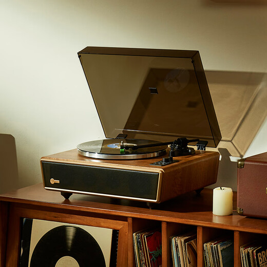 ARKROCKETHuygens Huygens Bluetooth vinyl record player retro LP record player gramophone record player audio living room ornaments Chinese Valentine's Day walnut wood grain color moving magnetic cartridge walnut wood grain