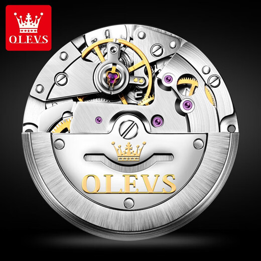 
OLEVS Swiss certified brand watch men's mechanical watch fully automatic luminous waterproof men's watch high-end men's watch double calendar OLEVS-6630 men-steel belt blue