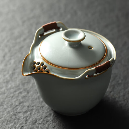 Dongmingtang Ru kiln hand holding pot anti-scalding ceramic teapot single pot large capacity kung fu tea set teacup set teapot for home use Ru kiln hand holding pot (single pot 1) simple package 270ml