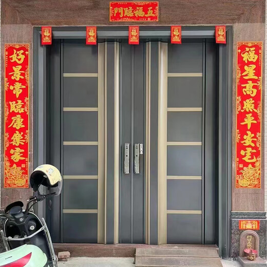 JRB家瑞堡豪华门不锈钢韩式门单开门家用别墅大门防盗门通风玻璃入户门定制 款式1【每平方】